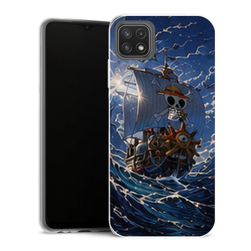 Coque Samsung Galaxy A22 5G One Piece Thousand Sunny Ocean Storm - MaCoquePerso