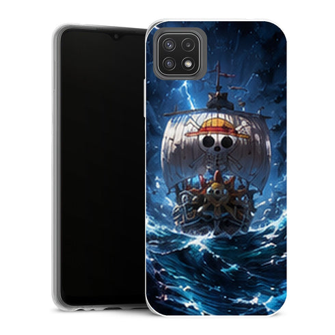 Coque Samsung Galaxy A22 5G One Piece Thousand Sunny Tempete - MaCoquePerso
