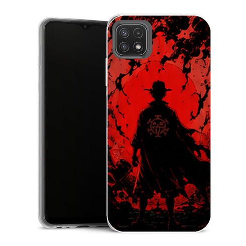 Coque Samsung Galaxy A22 5G One Piece Trafalgar Law Rouge - MaCoquePerso