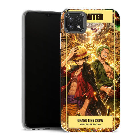 Coque Samsung Galaxy A22 5G One Piece Wanted Crew Gold Poster - MaCoquePerso