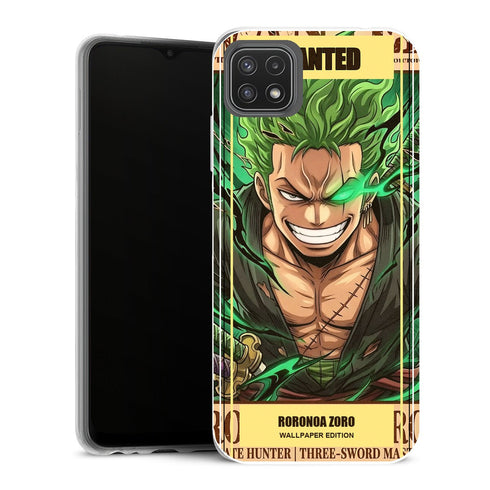 Coque Samsung Galaxy A22 5G One Piece Wanted Zoro Clean Poster - MaCoquePerso