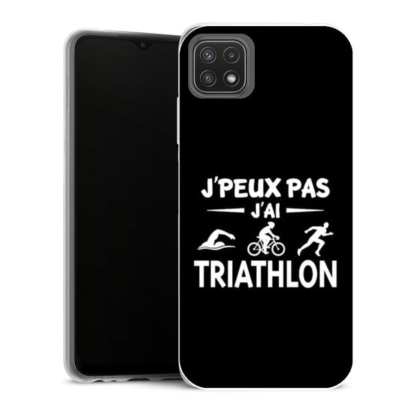 Coque Samsung Galaxy A22 5G Sports je peux pas j ai triathlon - MaCoquePerso