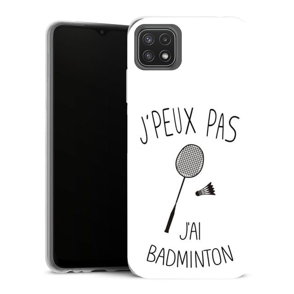 Coque Samsung Galaxy A22 5G Sports je peux pas jai badminton - MaCoquePerso