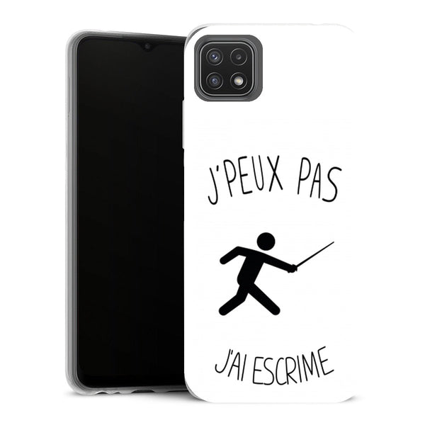 Coque Samsung Galaxy A22 5G Sports je peux pas jai escrime - MaCoquePerso