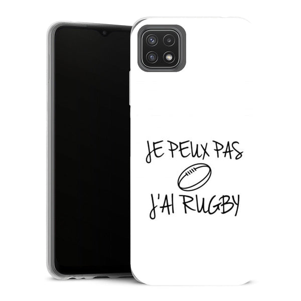 Coque Samsung Galaxy A22 5G Sports je peux pas jai rugby - MaCoquePerso