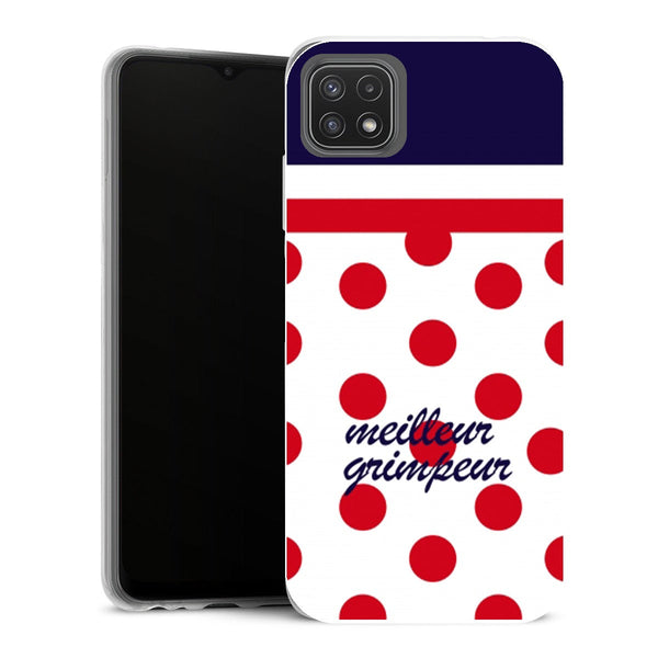 Coque Samsung Galaxy A22 5G Sports meilleur grimpeur pois rouge - MaCoquePerso