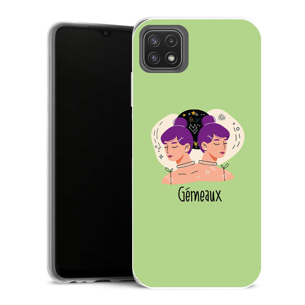 Coque Samsung Galaxy A22 5G Zodiac Signe du Gemeaux - MaCoquePerso