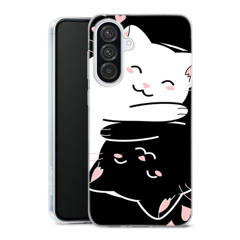 Coque Samsung Galaxy A56 5G Chats Kawaii Yin et Yang avec motif animalier