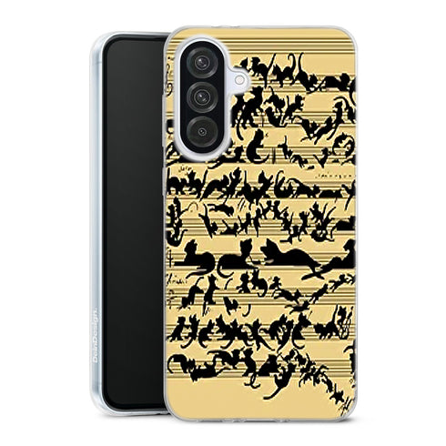 Coque Samsung Galaxy A56 5G Clef Musicale pour Chat avec motif animalier