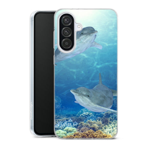 Coque Samsung Galaxy A56 5G Dauphins Heureux avec motif animalier