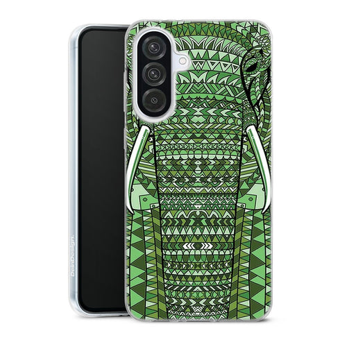 Coque Samsung Galaxy A56 5G Elephant Vert Azteq avec motif animalier