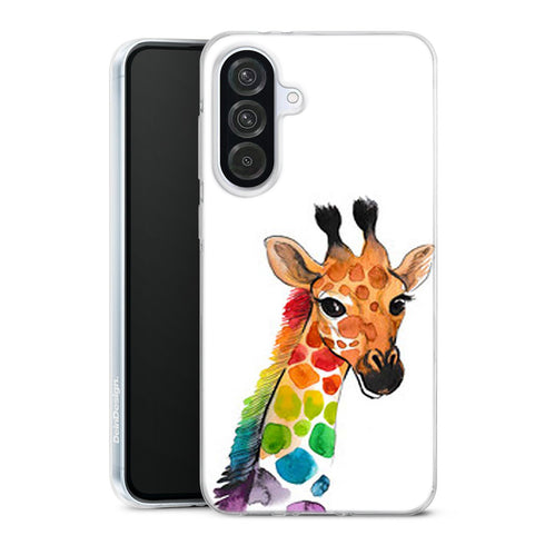 Coque Samsung Galaxy A56 5G Girafe Multicolors avec motif animalier