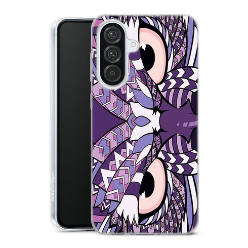 Coque Samsung Galaxy A56 5G Hibou Violet Azteque avec motif animalier