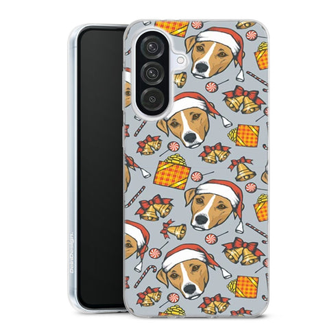 Coque Samsung Galaxy A56 5G Jack Russell Noël Cadeaux de Vacances avec motif animalier