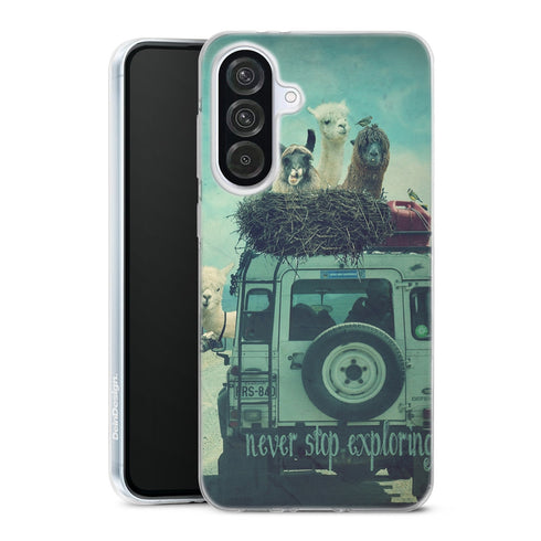 Coque Samsung Galaxy A56 5G Never Stop Exploring avec motif animalier