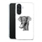 Coque Samsung Galaxy A56 5G Noir Dessin Blanc Elephant avec motif animalier