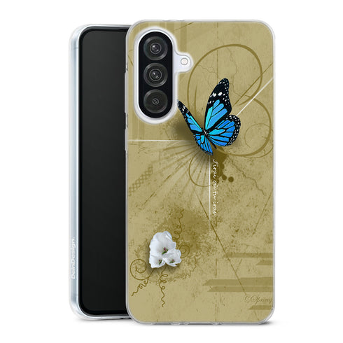Coque Samsung Galaxy A56 5G Papilloon Bleu avec motif animalier