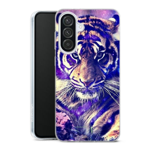 Coque Samsung Galaxy A56 5G Tigre Bleu avec motif animalier