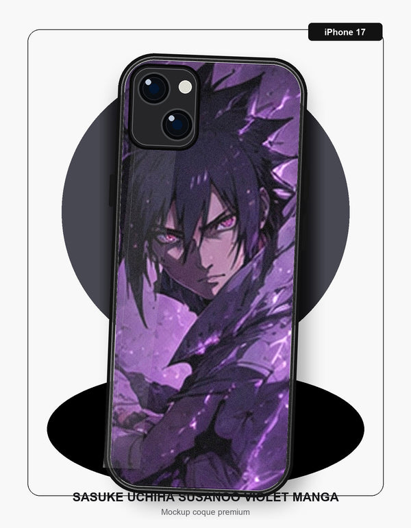 Coque iPhone 17 Manga Naruto Sasuke Uchiha Susanoo Violet Manga Naruto