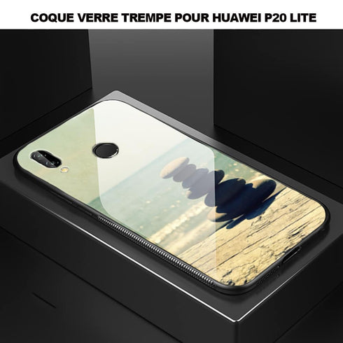 Coque arriere Verre Trempé Beautiful Peace pour Huawei P20 LITE