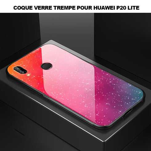 Coque de Huawei P20 LITE Colorful Galaxy en Verre Trempé