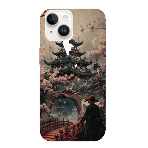 Coque iPhone 15 One Piece Wano Temple Sakura