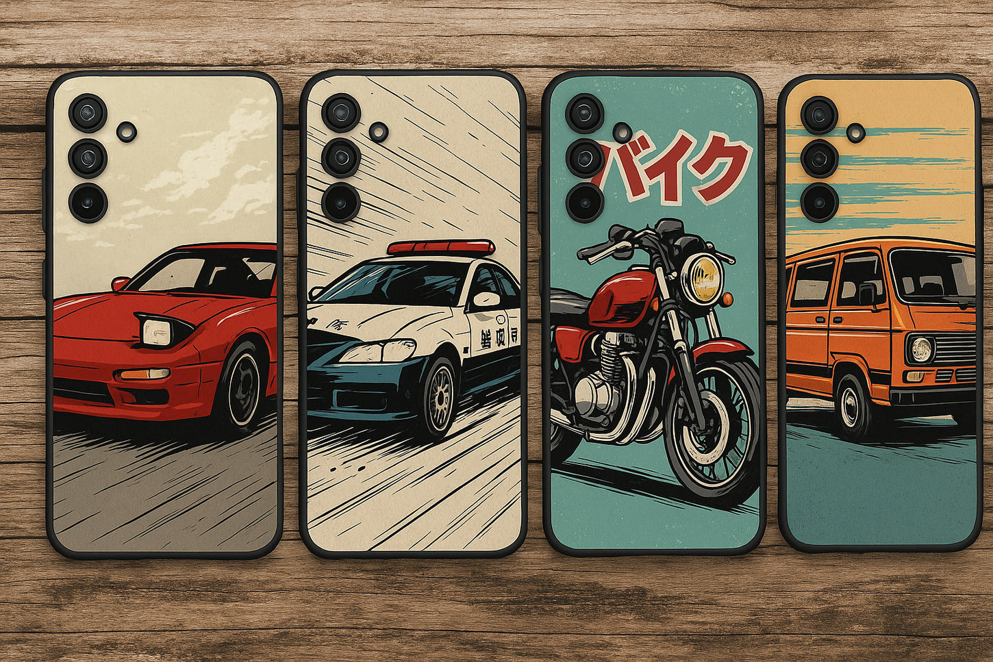 coques de telephone samsung a34 5G collection vehicules moto, voiture, camion