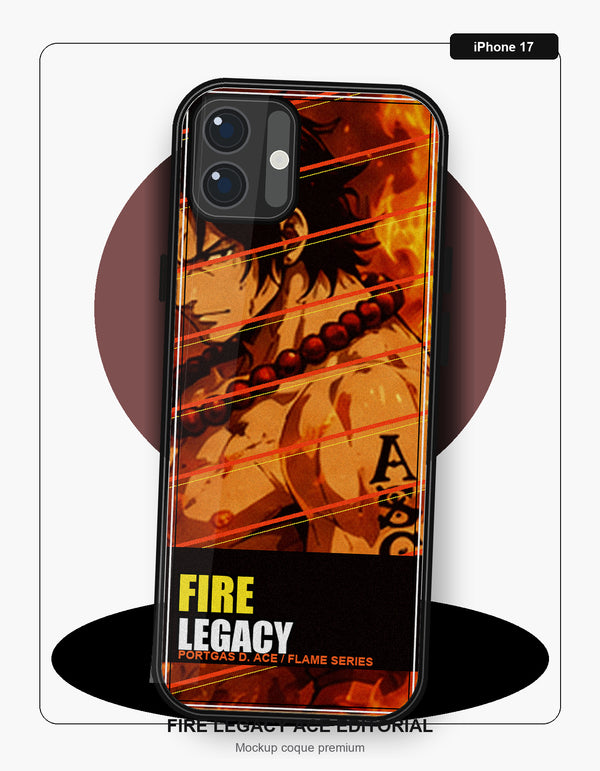 Coque Ace Fire Legacy iPhone 17 - coque One Piece silicone manga pour iPhone Samsung Galaxy