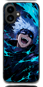 Coque Gojo Rire Turquoise | iPhone, Samsung - coque silicone manga Gojo Satoru