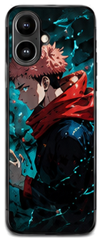Coque Yuji Itadori Eclats Turquoise | iPhone, Samsung - coque silicone manga Yuji Itadori