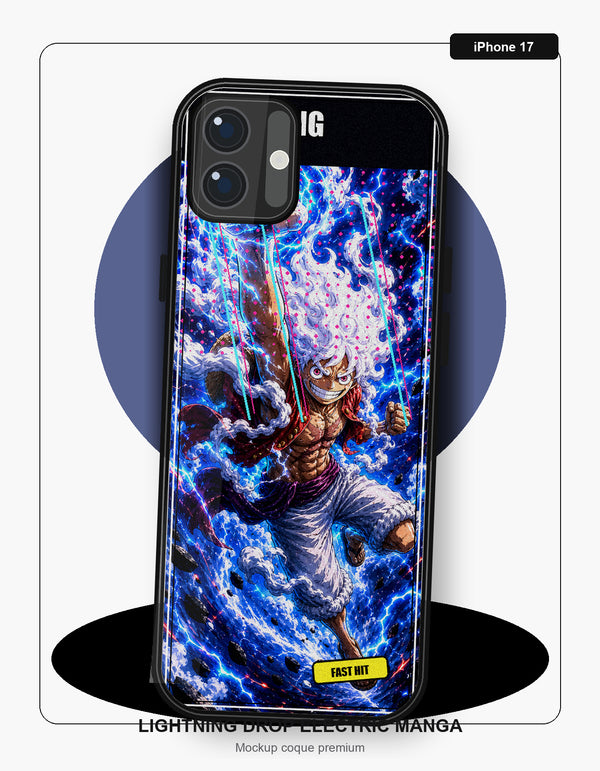 Coque Luffy Lightning Drop iPhone 17 - coque One Piece silicone manga pour iPhone Samsung Galaxy