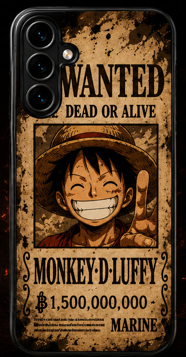 Coque Luffy Wanted One Piece pour Samsung Galaxy et iPhone avec impression UV HD