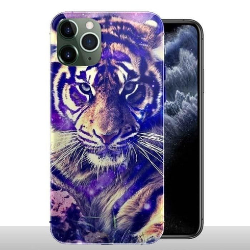 Coque iPhone 11 / 11 PRO / 11 PRO MAX Tigre Bleu / gel Tpu