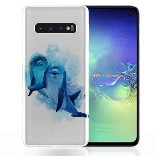 Coque Samsung Galaxy S10 / S10 LITE Dauphins Bleus - Animaux