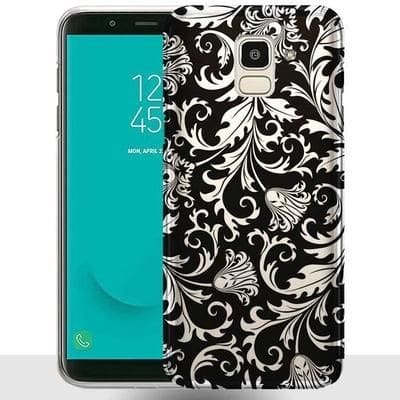 Coque Samsung J6 2018 Floral Noir / Impression à Fleurs