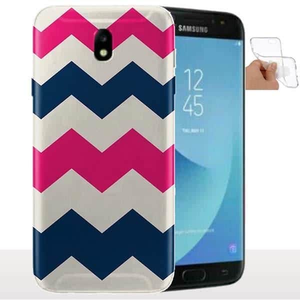 Motifs Décoratifs - Coque Samsung J6 2018 / J6 PLUS Chevrons Roses et Bleus