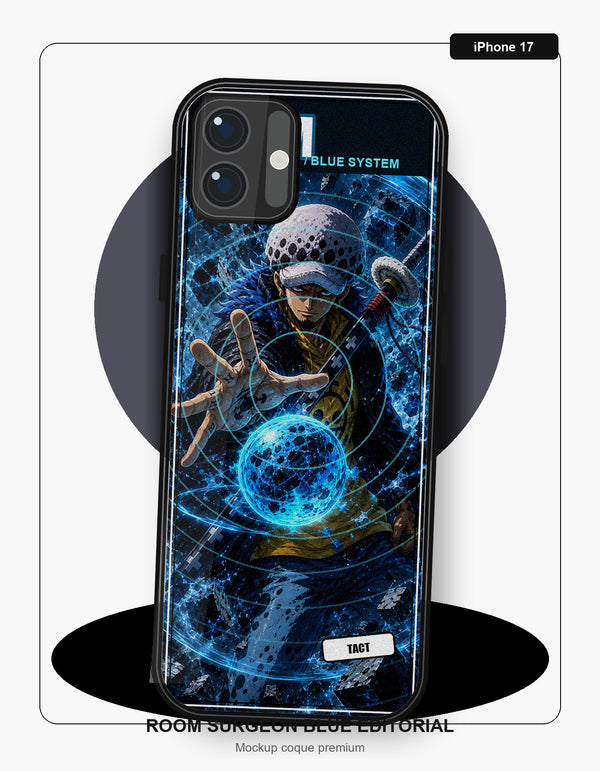 Coque Trafalgar Law Room Blue iPhone 17 - coque One Piece silicone manga pour iPhone Samsung Galaxy
