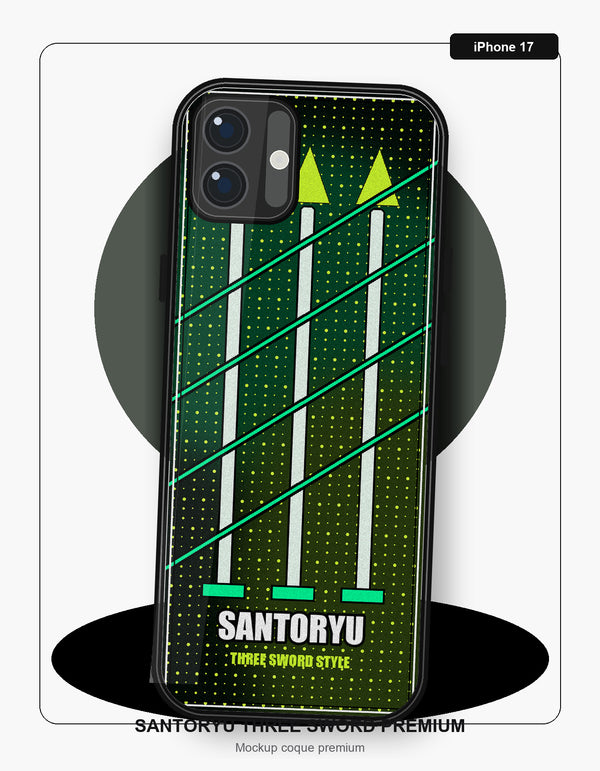 Coque Zoro Santoryu Three Sword iPhone 17 - coque One Piece silicone manga pour iPhone Samsung Galaxy