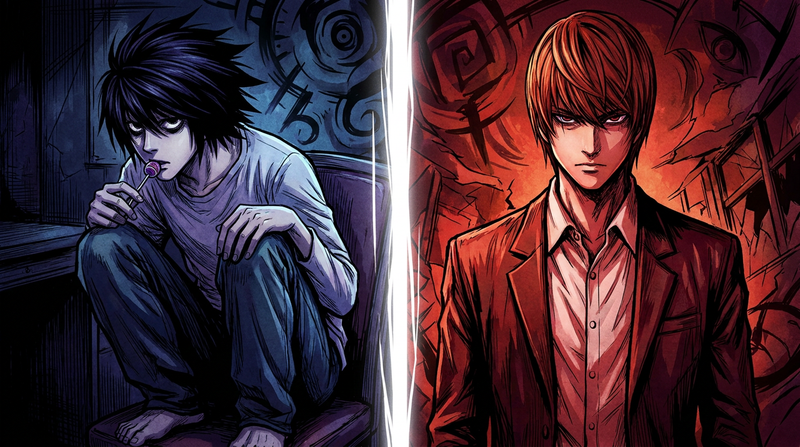 L vs Light Death Note duel psychologique manga deux génies face à face