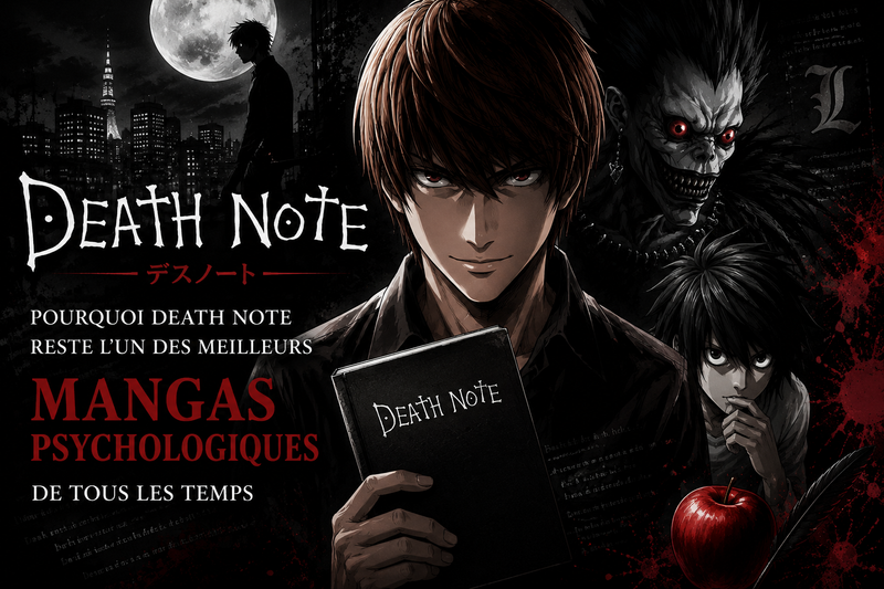 Light Yagami et Ryuk dans l'univers sombre du manga Death Note